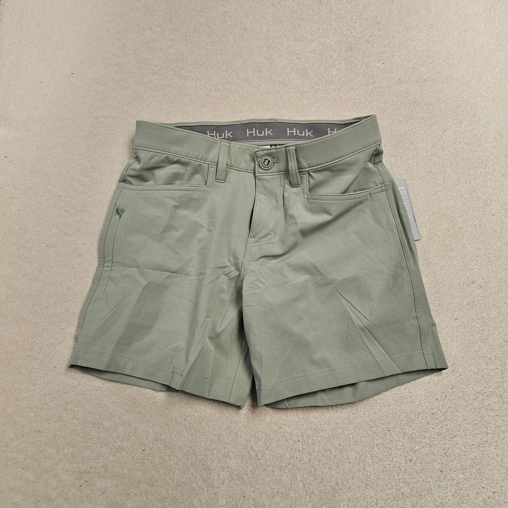 Huk Kona Fishing Shorts Mens 30 Sage Green Performance Stretch H2000232 New